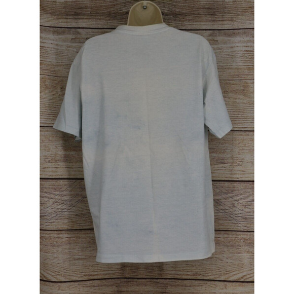 VINTAGE Peacock Papers Boston Womens Size Large Graphic Crew Neck T-Shirt Neon - Picture 7 of 8